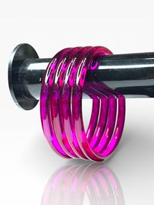 Bracelet en verre facetté de forme émeraude rose vif, design authentique et haut de gamme, tendance pour femmes, léger, prix de gros - Product Image 2