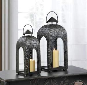 Vintage Decor Antique <b>Tealight</b> Candle Holder Hot Selling Metal Handicraft Moroccan Style <b>Lanterns</b> Set of 2 Pieces - Product Image 6