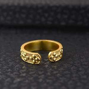 unique Design <b>Boho</b> Pattern Band <b>Ring</b> Tribal Brass <b>Rings</b> Women 18k Gold Plated Vintage Dots Geometric <b>Ring</b> for Wholesale/OEM/ODM - Product Image 2