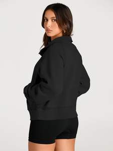 2025 <b>Women</b> <b>Fleece</b> Crewneck Pullover Sweatshirt Custom Logo Heavyweight Oversized Long Sleeve Printed Casual Winter <b>Tops</b> - Product Image 4