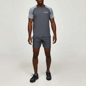 Hauts de sport à séchage rapide pour hommes ensemble de chemises et shorts de sport 2 pièces vêtements de sport à col rond vêtements de sport d'été teints en été - Product Image 3
