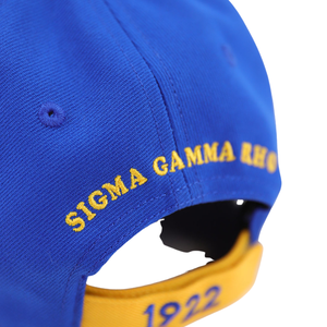 Casquette de baseball brodée SGR Sigma Gamma Rho, bleu roi et or, pour femme, ajustable, vêtement de sororité - Product Image 4