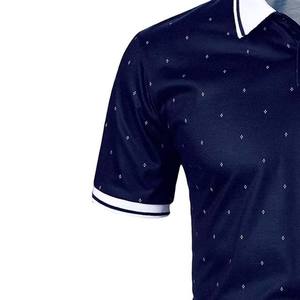 Polos transpirables de manga corta con cuello vuelto y estampado completo para hombre, ropa de hombre de calidad superior, Polo de verano de algodón - Product Image 3