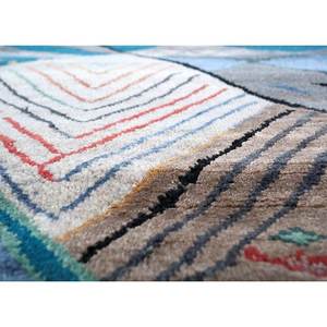 พรมไหมพรมผสมไหมไผ่สีน้ำตาลเบจ แมนชาฮ่า ลายเรขาคณิต รูปทรงสี่เหลี่ยมผืนผ้า สำหรับห้องนั่งเล่น วัยรุ่น และทางเดิน รุ่น Les-1479 - Product Image 3