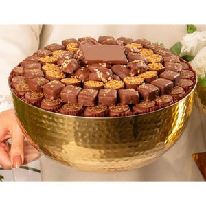 Cuenco para servir de Metal dorado de alta calidad hecho a mano, Decoración de mesa ecológica, perfecto para servir postres de Chocolate, otros dulces - Product Image 5