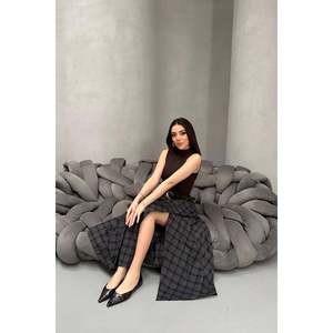 <b>Black</b> Plaid <b>Skirt</b> - <b>Black</b> - Product Image 3