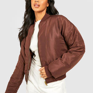 เสื้อแจ็คเก็ตบอมเบอร์แฟชั่นสำหรับผู้หญิง สไตล์สตรีทแวร์แบบกำหนดเอง น้ำหนักเบา สไตล์ลำลอง - Product Image 4