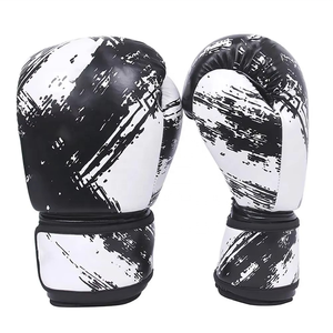Fabricación de alta calidad por encargo OEM diseño blanco ganar boxeo velcro guantes de cuero genuino guantes de combate - Product Image 4