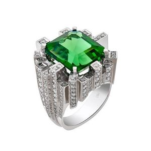 Cocktail Green Princess, plaqué or 18 carats, certifié IGI, bijoux tendance avec accents de diamants - Product Image 3