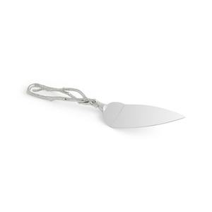 ใบมีดโลหะหรูหราสำหรับการรับประทานอาหารหรูและโอกาสพิเศษดีไซน์ใหม่ล่าสุดที่จับเค้กดีไซน์ธรรมชาติที่เป็นแรงบันดาลใจให้ดีไซน์สุดหรูสีเงินมีสไตล์ - Product Image 6