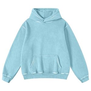 Winter Pullover Loose Fit Acid Washed Hoodies Women Custom Logo Oversized 100% Cotton Streetwear Hoodie - Product Image 1