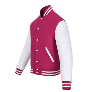 เสื้อแจ็กเก็ตมีเทรนด์ยอดนิยมสำหรับผู้ชายเสื้อแจ็กเก็ตมีแขนเสื้อหนังและผ้าขนสัตว์ระบายอากาศได้ผ้าแคนวาส - Product Image 2