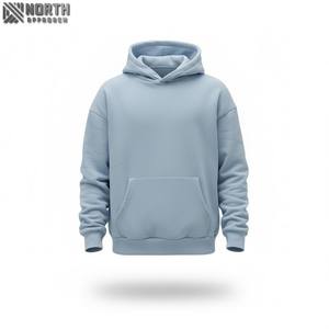 เสื้อฮู้ดโอเวอร์ไซส์ผ้าฝ้ายทรงหลวมพิมพ์ลายน้ำหนัก100% โลโก้แบบสวมหัว - Product Image 5