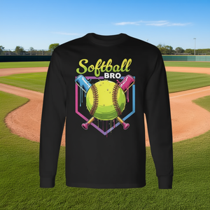 T-shirt promotionnel à manches longues pour garçons, motif Softball Drip Brother Ice Cream, confortable, vêtements de sport pour softball - Product Image 3