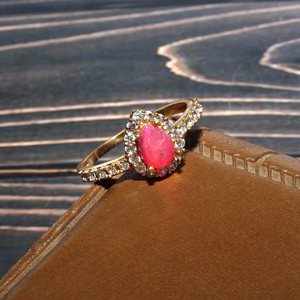 แหวนโบโฮสีเงินสเตอริง925สีโอปอลย้อมสีชมพูคลาสสิกการตั้งค่าขอบอัญมณีที่กำหนดเองสำหรับวันครบรอบวันเกิดผลิตจำนวนมาก - Product Image 6