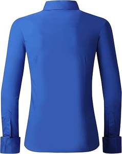 Camisa de manga larga de negocios directa de fábrica Camisa de algodón de mujer solapa de satén manga larga Oficina - Product Image 2