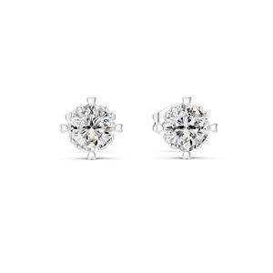 14K White Gold Cushion <b>Square</b> Cut <b>Diamond</b> Stud <b>Earrings</b> for Women | Wedding Wear | New Grown <b>Diamond</b> - Product Image 1