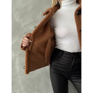 Sweat-shirt en molleton doux en coton pour femme TOPSHOW - Marron Taba, chaud et respirant, vente en gros pour l'hiver - Product Image 4
