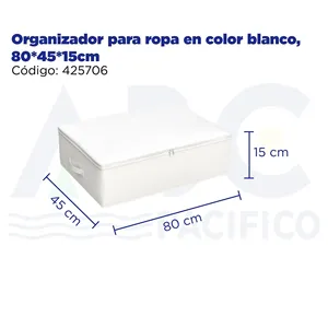 Organizzatore di vestiti bianchi 80*45*15cm scatole di vestiti resistenti e pratiche per una conservazione efficiente - Product Image 2