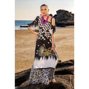 Conjunto de traje de dos piezas sin coser en blanco y negro para mujer - Product Image 5