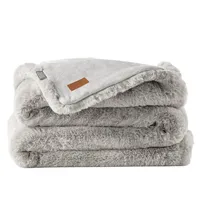 Queen Size Kaninchen fell Flanell Fleece Decke 60 \ "X 80 \" Schwergewicht Maschinen wasch bare Kunst pelz Bettdecke Mittelschwere Decke