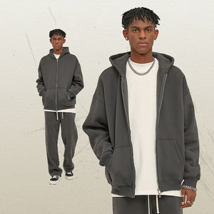 Sudadera con capucha para hombre, sudadera de algodón 100% de Color sólido con logotipo personalizado bordado, ropa de calle teñida Lisa Digital - Product Image 3