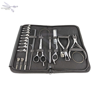 CISEAUX EN METAL Kit de Salon de Coiffure Extensions de Cheveux Humains Ciseaux en Acier Inoxydable Rasoir Pince à Bande Adhésive Peigne à Séparer Boucle à Aiguille