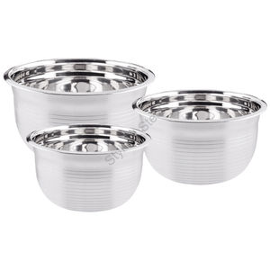 Cuencos de forma redonda de acero inoxidable, Juego de 3 uds., cuenco para servir, Colección moderna de cuencos de acero inoxidable - Product Image 2