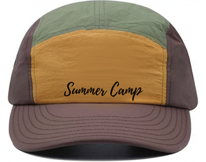 Casquettes de camping en nylon non structurées à 5 panneaux, à visière légèrement incurvée, avec boucle, logo personnalisé imprimé, pour hommes et femmes, idéales pour le camping et la pêche, à faible coût. - Product Image 3