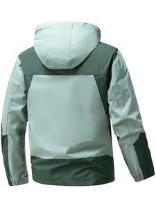 New Professional Hooded Patchwork <b>Soft</b> <b>Shell</b> <b>Jacket</b> <b>Men</b> Custom Logo Winter Casual Breathable Windproof Waterproof Outdoor - Product Image 2