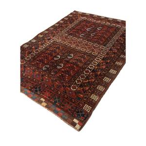 พรมขนสัตว์ถักมือสีเบจและสีน้ำตาลลายเรขาคณิต Kiaan สำหรับห้องนั่งเล่น รุ่น Paem-312 เหมาะสำหรับวัยรุ่น - Product Image 2