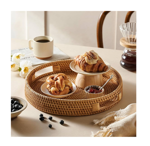 Bandeja de servicio de ratán rectangular Artículo decorativo Venta al por mayor Bandeja de ratán Organizador Bandeja de ratán Precio superior - Product Image 6