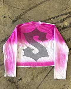 OEM T-shirt décontracté à manches longues pour homme avec strass vieilli multicolore design vintage coupe surdimensionnée impression DTG style lavé - Product Image 4