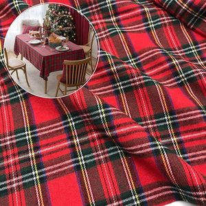Redand WhiteTartan Plaid Fabric Cotton Woven Print Yarn Dyed and Brushed for Festive <b>Christmas</b> Decorations for Home Textile Use - Product Image 5