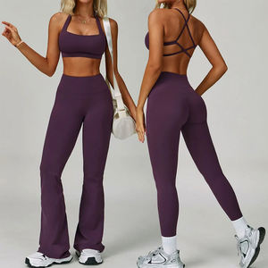 Ensemble de yoga à manches longues pour femmes avec leggings extensibles et haut de sport tissu à séchage rapide respirant Logo personnalisé Service OEM - Product Image 5
