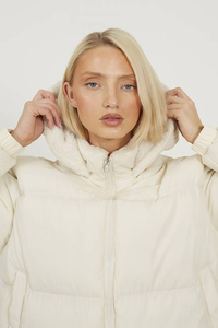 Custom Knitted Canvas Puffer Jacket Bubble <b>Coat</b> with <b>Thick</b> Cotton Lining <b>Winter</b> Jacket for Women - Product Image 3
