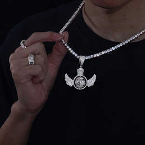 Grand pendentif glacé Moissanite Hip Hop pendentif hommes pendentif diamant Moisaanite pendentif pas cher Moissanite pendentif diamant - Product Image 4