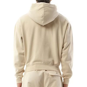 Sweat à capuche zippé pour hommes | Logo personnalisé en gros | Sweats à capuche et sweat-shirts d'automne courts Boxy uni surdimensionnés - Product Image 3