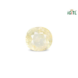 Saphir Jaune Naturel de 7,64 Carats (Pukhraj) - Pierre Précieuse Facettée Taille Émeraude - Product Image 1