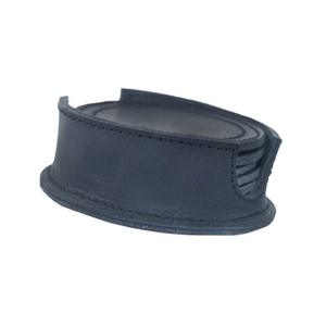 Posavasos de cuero PU para bebidas, Juego de 4 posavasos, Color negro - Product Image 2