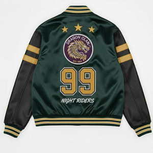 Veste universitaire pour homme en chenille brodée sur mesure en gros, légère et confortable, veste universitaire en satin pour homme - Product Image 2