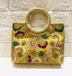 Bolsos de noche de seda de diseñador étnico 2022, bolsos de mano de moda de la India, superventas, precios al por mayor nupciales por exportadores - Product Image 4