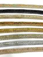 En gros, Bordure en dentelle au crochet à paillettes métalliques couleur personnalisée, avec franges en cordon, pompons, broderie, perles et strass, 10MM, pour chaussures