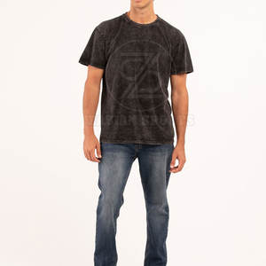 T-shirt coupe décontractée avec coupe d'épaule et détail de lavage à l'acide T-shirt à épaule tombante avec lavage à l'acide - Product Image 6