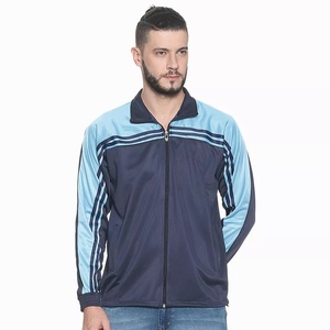 Veste de sport légère en polyester pour homme avec fermeture éclair complète et coupe athlétique, idéale pour la course à pied ou les vêtements décontractés - Product Image 1
