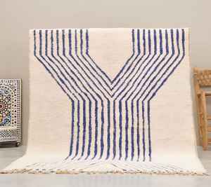 Superventas, gran alfombra marroquí Beni Ourain, lana anudada a mano con patrón de bucle Oriental para sala de estar o picnic en la puerta - Product Image 1