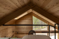 Villa en bois de style moderne minimaliste écologique avec 2/3 chambres / Maison à ossature bois / Design nordique, mélange de couleurs neutres, bois naturel