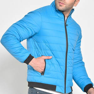 Ventes chaudes, veste matelassée à col montant et fermeture éclair, design personnalisé avec logo imprimé, mode d'hiver pour hommes - Product Image 3