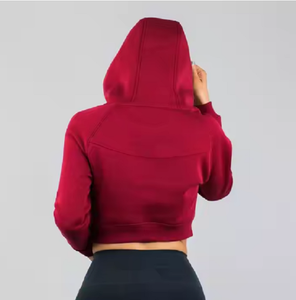 Sweats à capuche en coton pour femmes avec capuche courte Style Boxy Logo personnalisé Conception OEM du Bangladesh - Product Image 3