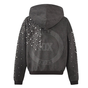 New Design Wholesale Rate Cotton Blended <b>Rhinestone</b> <b>Hoodies</b> Pullover Pocket Style Made High Selling <b>Rhinestone</b> <b>Hoodies</b> - Product Image 2
